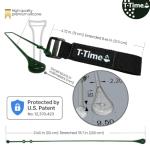 T-Time® Golf Tee Anchor Leash – US Patented Design – for Driving Range & Simulator Practice, New 2025 Improved Indoor/Outdoor Model, 1 Strap + 3 Silicone Strings (Pink, Green, Grey)