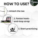 T-Time® Golf Tee Anchor Leash – US Patented Design – for Driving Range & Simulator Practice, New 2025 Improved Indoor/Outdoor Model, 1 Strap + 3 Silicone Strings (Pink, Green, Grey)