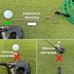 T-Time® Golf Tee Anchor Leash – US Patented Design – for Driving Range & Simulator Practice, New 2025 Improved Indoor/Outdoor Model, 1 Strap + 3 Silicone Strings (Pink, Green, Grey)