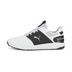 PUMA Men's Ignite Elevate Golf Shoe, White Black-Metallic Silver, 8