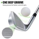 MAZEL Golf Individual Iron 1,2,3,4,5,6,7,8,9, Golf Iron with Steel Shafts for Right Handed Golfers (Stainless Steel,Black Silver, 3 Iron, Stiff, Right)