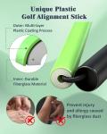 Josongslax Golf Alignment Sticks, 2 Pack Plastic 49" Collapsible Alignment Stick Golf Practice Rods Aid for Aiming, Putting, Swing Trainer, Posture Corrector with Tube Case, Golf Training Equipment