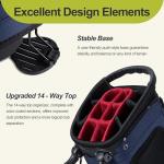 GoHimal 14 Way Golf Stand Bag, Golf Bags for Men with Stand, Top Dividers Ergonomic with 10 Pockets