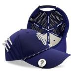 NJF Golf™ Hats Men – Breathable Golf Caps for Men with Tee Holder & Clip-On Magnetic Ball Marker, Lightweight Adjustable Rope Mens Cap, Snapback Mens Caps, Moisture-Wicking Golfing Gear, Navy Blue