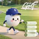 NJF Golf™ Hats Men – Breathable Golf Caps for Men with Tee Holder & Clip-On Magnetic Ball Marker, Lightweight Adjustable Rope Mens Cap, Snapback Mens Caps, Moisture-Wicking Golfing Gear, Navy Blue