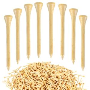 DUPDMKIN Bamboo Golf Tees 1000 PCS, 2-3/4"(70mm) Eco-Friendly Bamboo Golf Tees Bulk, Stronger Than Wood Tees, Reduce Friction & Side Spin