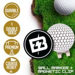 BRIMZ Golf Performance Hat - Breathable Sweat & Water Resistant Golfing Snapback Cap with Tee Holder & Magnetic Ball Marker (Heather Grey - Cyan)