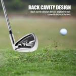 MAZEL Golf Individual Iron 1,2,3,4,5,6,7,8,9, Golf Iron with Steel Shafts for Right Handed Golfers (Stainless Steel,Black Silver, 2 Iron, Stiff, Right)