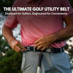 The Byrd Belt - Reversible Golf Belt with Ball Marker, Tee Sheath & Divot Tool for Men - On & Off Course Adjustable up to 44” (Blacks)