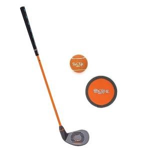GOLFGEN | PGA TOUR Tee-Up 3-Piece Set, Medium, Orange, Left Handed, Use for Indoor/Outdoor Practice, Junior Golf Training Set, Training Clubs