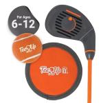 GOLFGEN | PGA TOUR Tee-Up 3-Piece Set, Medium, Orange, Left Handed, Use for Indoor/Outdoor Practice, Junior Golf Training Set, Training Clubs