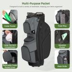 Beutyal Cart Golf Bag 15 Way Organizer Divider Top Golf Cart Bag for Men Women Golf Club Bag with Cooler, Rain Cover