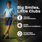 GOLFGEN | PGA TOUR Tee-Up 3-Piece Set, Medium, Orange, Left Handed, Use for Indoor/Outdoor Practice, Junior Golf Training Set, Training Clubs