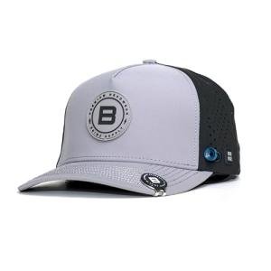 BRIMZ Golf Performance Hat - Breathable Sweat & Water Resistant Golfing Snapback Cap with Tee Holder & Magnetic Ball Marker (Grey/Black)