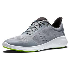 FootJoy Men's FJ Flex Previous Season Style Golf Shoe, Grey/White/Lime, 9.5