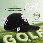 NJF Golf™ Hats Men – Breathable Golf Caps for Men with Tee Holder & Clip-On Magnetic Ball Marker, Lightweight Adjustable Rope Mens Cap, Snapback Hats for Mens, Moisture-Wicking Golfing Gear - Black