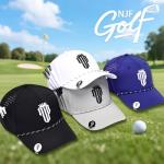 NJF Golf™ Hats Men – Breathable Golf Caps for Men with Tee Holder & Clip-On Magnetic Ball Marker, Lightweight Adjustable Rope Mens Cap, Snapback Hats for Mens, Moisture-Wicking Golfing Gear - Black