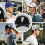 NJF Golf™ Hats Men – Breathable Golf Caps for Men with Tee Holder & Clip-On Magnetic Ball Marker, Lightweight Adjustable Rope Mens Cap, Snapback Hats for Mens, Moisture-Wicking Golfing Gear - Black