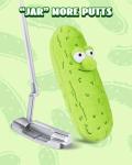 Big Teeth Pickle Putter Cover, Plush Funny Putter Head Covers, for Blade, Half Mallet and Hybrid Club, Jar More Putts Funny Putter Cover, Drawstring Closure, Green Color