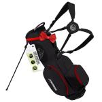Stripebird Golf Stand Bag with Hub for Magnets (Black/Red) - 4 Way Full-Length Dividers Golf Club Bag - Flexfit Rotatable & Adjustable Dual Straps - Lightweight - Golf Bags for Men