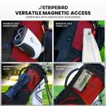 Stripebird Golf Stand Bag with Hub for Magnets (Black/Red) - 4 Way Full-Length Dividers Golf Club Bag - Flexfit Rotatable & Adjustable Dual Straps - Lightweight - Golf Bags for Men