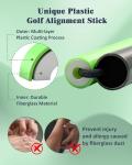 Josongslax Golf Alignment Sticks, 2 Pack Plastic 49" Collapsible Alignment Stick Golf Practice Rods Aid for Aiming, Putting, Swing Trainer, Posture Corrector with Tube Case, Golf Training Equipment