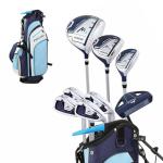 Precise M3 Ladies Womens Complete Golf Clubs Set Includes Driver, Fairway, Hybrid, 7-PW Irons, Putter, Stand Bag, 3 H/C's Blue - Regular or Petite Size!