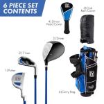 PGA TOUR Youth Golf Club Set – 6-Piece Right-Handed Kids Golf Set for Ages 8-12 (4’8”-5’2”) – Beginner Junior Golf Clubs with Lightweight Stand Bag, Mallet Putter, 7 Iron, Driver by Golfgen