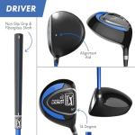 PGA TOUR Youth Golf Club Set – 6-Piece Right-Handed Kids Golf Set for Ages 8-12 (4’8”-5’2”) – Beginner Junior Golf Clubs with Lightweight Stand Bag, Mallet Putter, 7 Iron, Driver by Golfgen