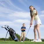 PGA TOUR Youth Golf Club Set – 6-Piece Right-Handed Kids Golf Set for Ages 8-12 (4’8”-5’2”) – Beginner Junior Golf Clubs with Lightweight Stand Bag, Mallet Putter, 7 Iron, Driver by Golfgen