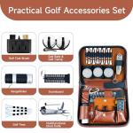 Golf Gift Set - Complete Golfing Accessories for Men & Women, Dad, with 3 Golf Balls, Bag Case, Rangefinder, Tees, Brush, Divot Knife, Scorer & Ball Clamp, Essentials Golf Accessories, Best Golf Gifts