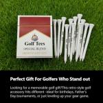 VAGUYGY Premium Bamboo Golf Tees | 120 Count, 83mm (3.25") Wooden Tees | Golf Gifts for Men | Vintage-Style tee Case Golf Accessories for Men | Funny Golf Accessory for Golfers (120-pcs)