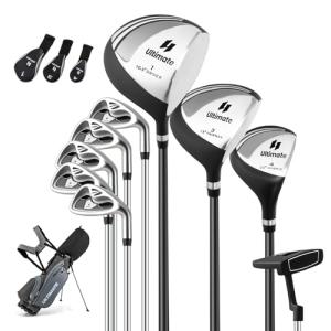 GYMAX Complete Golf Club Set for Men, 12/14 PCS Right Hand Golf Clubs Set with #1 Driver & #3 Fairway & #4 Hybrid & #6/#7/#8/#9/#P Irons, Putter & Head Covers, Men’s Golf Clubs Set