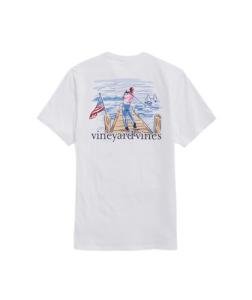 vineyard vines Pier Golf Swing Short-Sleeve Pocket Tee, White Cap, XL