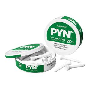 Caddy Classics Golf Tee Holder – Durable, Reusable Container with 20 Bamboo Tees Per Container, Size 1½, PYN 2 Pack