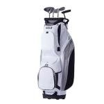 VEVOR Golf Cart Bag with 14 Way Organizer Divider Top, Premium Cart Bag with Stand, Durable Golf Bags with Handles & Dust Cover & Detachable Dual Strap for Men & Women (White, 10 Pockets)