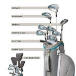 Wilson Tour Velocity Complete Golf Set with Stand Bag - Ladies Right Hand, Ladies Flex, Grey/Blue