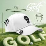 Golf Hats Men – Breathable Golf Caps for Men with Tee Holder & Clip-On Magnetic Ball Marker, Lightweight Adjustable Rope Mens Cap, Snapback Hats for Mens, Moisture-Wicking Golfing Gear - White