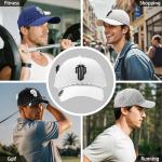 Golf Hats Men – Breathable Golf Caps for Men with Tee Holder & Clip-On Magnetic Ball Marker, Lightweight Adjustable Rope Mens Cap, Snapback Hats for Mens, Moisture-Wicking Golfing Gear - White