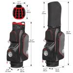 Shopsource Golf Cart Bag, 15 Way Top Lightweight Golf Bag, Golf Club Cart Bags for Men Women with Full-Length Dividers, Dedicated Putter Well, Rain Cover