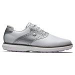 FootJoy Women's Traditions Spikeless Previous Season Style Golf Shoe, White/Silver, 8