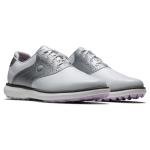 FootJoy Women's Traditions Spikeless Previous Season Style Golf Shoe, White/Silver, 8