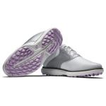 FootJoy Women's Traditions Spikeless Previous Season Style Golf Shoe, White/Silver, 8
