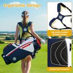 Golf Stand Bag 14 Way, Lightweight Golf Bags for Men Women with Stand, Padded Ergonomic Double Strap, Full Length Dividers, Multiple Pockets, Rain Hood