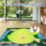 Golf Chipping Game with Hitting Mat, 70"x70" Double Sided Golf Practice Mat Kits with 20 Sticky Balls, Indoor Outdoor Golf Training Accessories for Adult Family Yard Game (No Club)