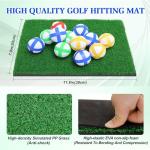 Golf Chipping Game with Hitting Mat, 70"x70" Double Sided Golf Practice Mat Kits with 20 Sticky Balls, Indoor Outdoor Golf Training Accessories for Adult Family Yard Game (No Club)