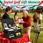 YOREPEK 2 Layer Golf Trunk Organizer, Golf Gifts for Men with Separate Ventilated Compartment for 2 Pair Shoes, Waterproof Car Trunk Locker for Balls, Tees, Clothes, Gloves, Accessories, Golfer Gifts