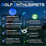 KINGTOP Classic Glow in The Dark Golf Balls with 10-Minute Reset Timer, Super Bright Light Up LED Golf Balls - with Glowing Tees and Storage Bag - Novelty Night Golfing Gift for Men and Women