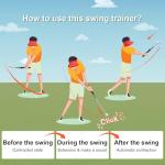 Beauyist Pro-Level Retractable Golf Swing Trainer - Right-Handed Click Stick Golf Grip Trainer | Practice & Pre-Round Warm-Up Golf Training Aid