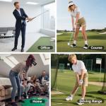 Beauyist Pro-Level Retractable Golf Swing Trainer - Right-Handed Click Stick Golf Grip Trainer | Practice & Pre-Round Warm-Up Golf Training Aid